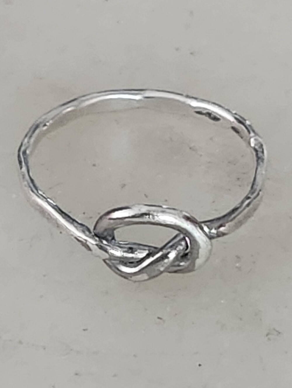 Minimalist Knot Silver Ring - Size 4-5